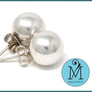 Tiffany silver ball bead stud earrings